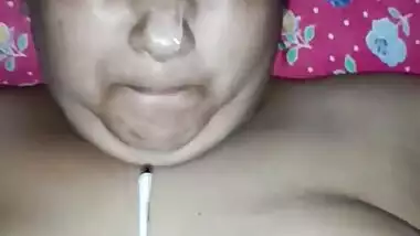 Innocent housewife taking cum on her face