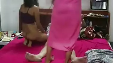 desi guy enjoys threesome with two sexy college girls